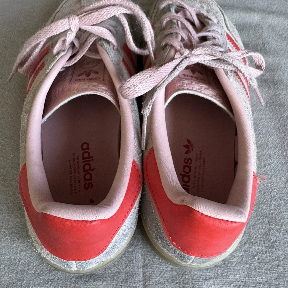 Size 6 - Adidas Gazelle Indoor‎ Shoes Womens Pink Red Suede Sneakers Gum Sole